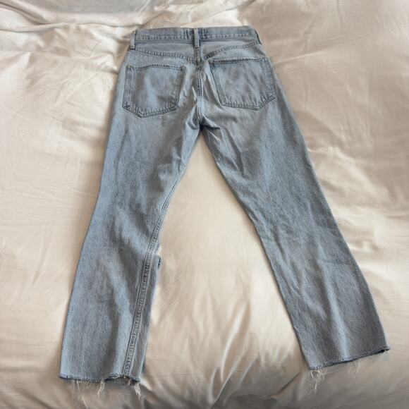 AGOLDE Jamie Distressed Straight Leg Jeans Blue Women’s Size 26 - Picture 5 of 6